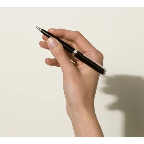 NWB Montblanc PIX Resin Cap Platinum Coated Ballpoint Pen Black - Picture 5 of 5